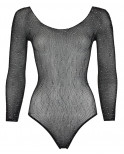 Body string à manches longues en résille avec strass - R26427351101