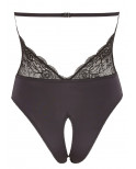 Body en dentelle noire, ouvert à l'entrejambe - R2641399