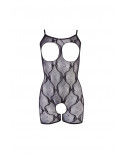 Combinaison short en résille noire - R2550113
