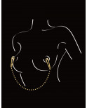 Pinces à seins pression réglable reliées par une chaîne argentée - CC570067