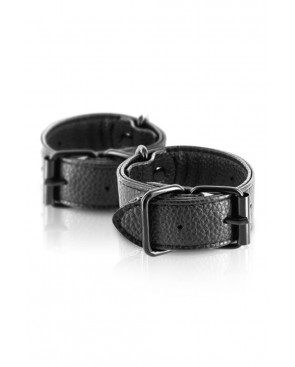 Menottes simili cuir noir ajustables Fetish Tentation - CC570407