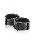 Menottes simili cuir noir ajustables Fetish Tentation - CC570407