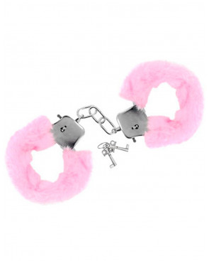 Menottes fourrure roses de poignets avec sécurité - CC5140030050