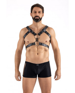 Harnais homme simili cuir avec sangles reliées par de larges anneaux - LM302412150