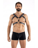 Harnais homme simili cuir avec sangles reliées par de larges anneaux - LM302412150