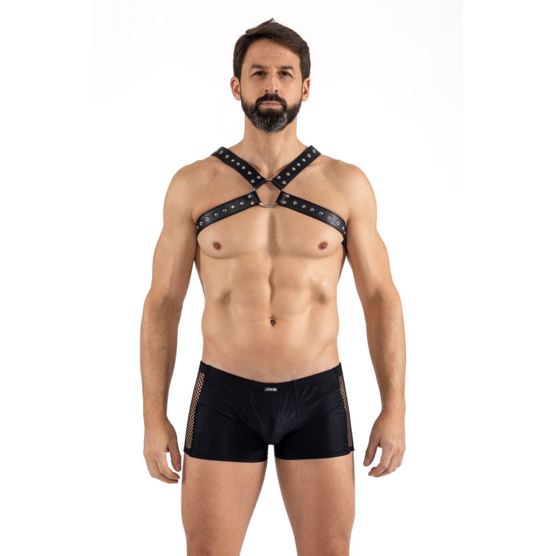 Harnais homme simili cuir larges sangles avec anneaux - LM302412187 Harnais homme simili cuir larges sangles avec anneaux - LM302412187