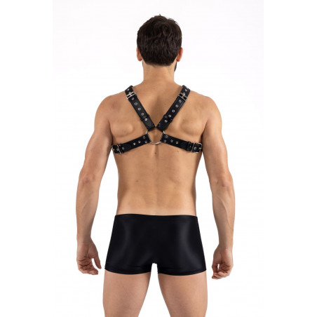 Harnais homme simili cuir larges sangles avec anneaux - LM302412187
