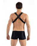 Harnais homme simili cuir avec sangles croisées dans le dos - LM302412152