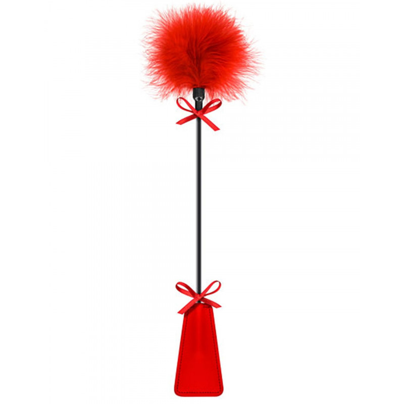 Cravache rouge bdsm avec plumeau - CC5700770030