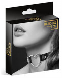 Collier en cuir noir SM avec coeur métal argenté - CC6060000010