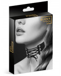 Collier en cuir noir SM avec lacet - CC6060020010