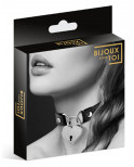 Collier en cuir noir SM avec pendentif cadenas coeur argenté - CC6060040010