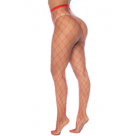 Collant large maille rouge - MAL1106RED