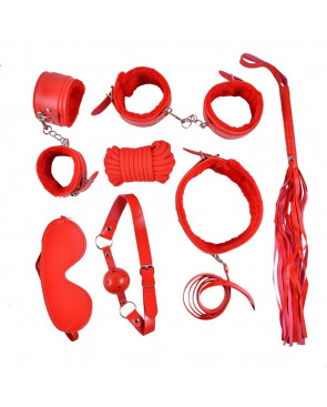 Ensemble Bondage rouge - 10 pièces - SOM-013RED