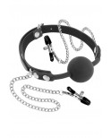 Baillon à boule avec pinces à seins - CC5700660010