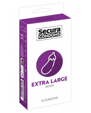 Préservatifs lubrifiés en latex x12 avec réservoir Extra Large 60 mm - R416550
