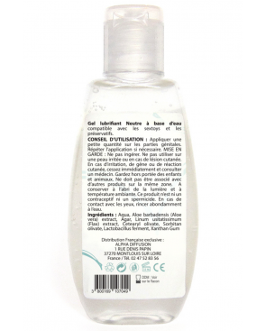 Lubrifiant à base d'eau 100% naturel Neutre 90 ml - SEZ090