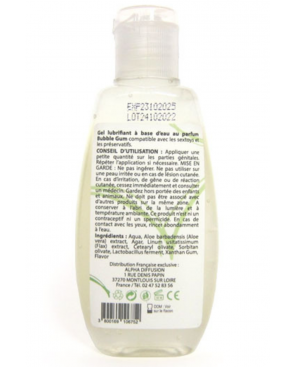 Lubrifiant à base d'eau 100% naturel Bubble Gum 90 ml - SEZ086