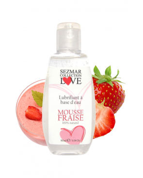 Lubrifiant à base d'eau 100% naturel Mousse fraise 90 ml - SEZ082