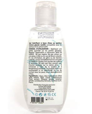 Lubrifiant à base d'eau 100% naturel Crème glacée vanille 90 ml - SEZ080