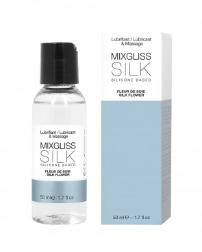 2 en 1 Lubrifiant et huile de massage silicone Mixgliss Silk Fleur de soie 50 ML - MG2504