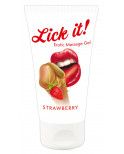 Lubrifiant et gel de massage végétalien comestible goût fraise 50ml - R625736