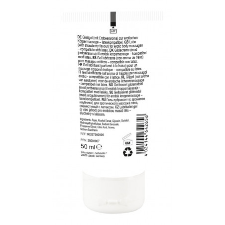Lubrifiant et gel de massage végétalien comestible goût fraise 50ml - R625736