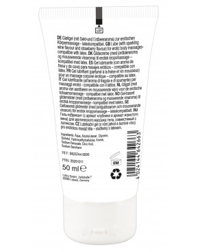 Lubrifiant et gel de massage végétalien comestible goût fraise/vin pétillant 50ml - R625744