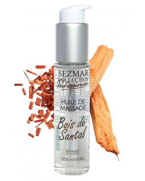 Huile de massage professionnelle Bois de Santal 100% naturelle 50 ml - SEZ092
