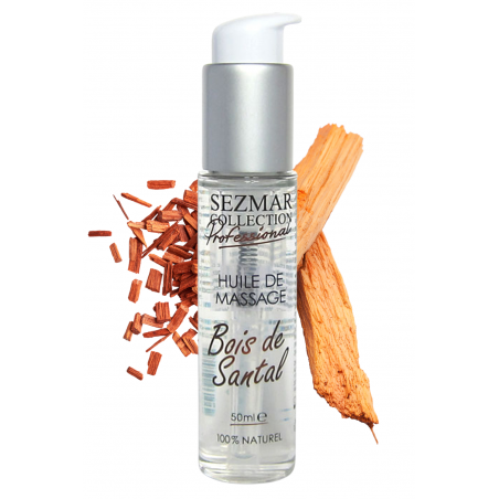 Huile de massage professionnelle Bois de Santal 100% naturelle 50 ml - SEZ092