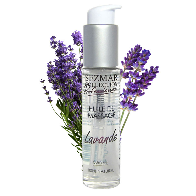 Huile de massage professionnelle Lavande 100% naturelle 50 ml - SEZ093 Huile de massage professionnelle Lavande 100% naturelle 50 ml - SEZ093