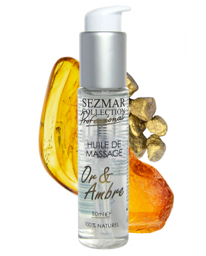 Huile de massage professionnelle Or  Ambre 100% naturelle 50 ml - SEZ094