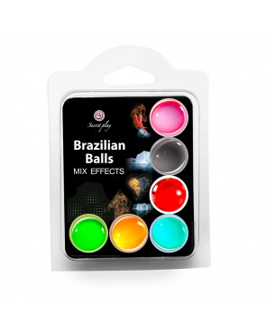 Boules de massage brésiliennes différents effets x6 - BZ3701