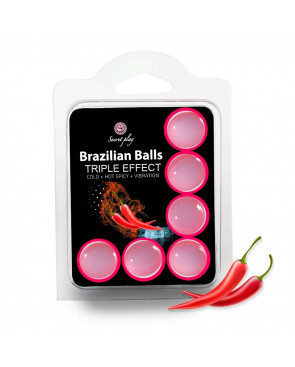 6 boules de massage brésiliennes triple effet froid, chaud et vibration - BZ3699-1