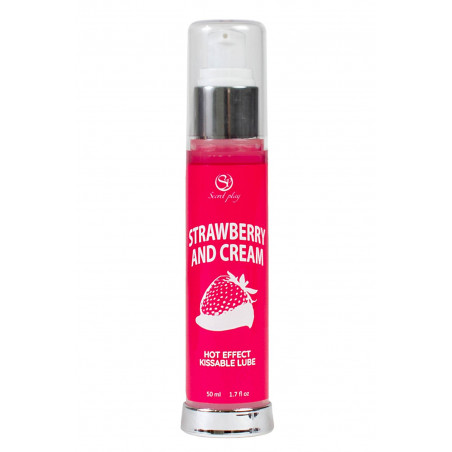 2 en 1 Lubrifiant et huile de massage fraise à la crème chauffant - SP5389