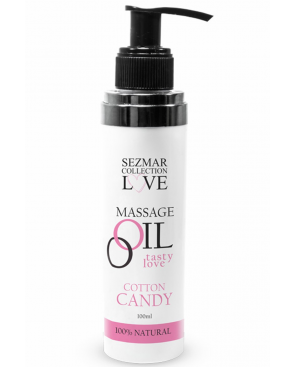 Huile de massage comestible Barbe à papa 100ml 100% naturelle  - SEZ053A