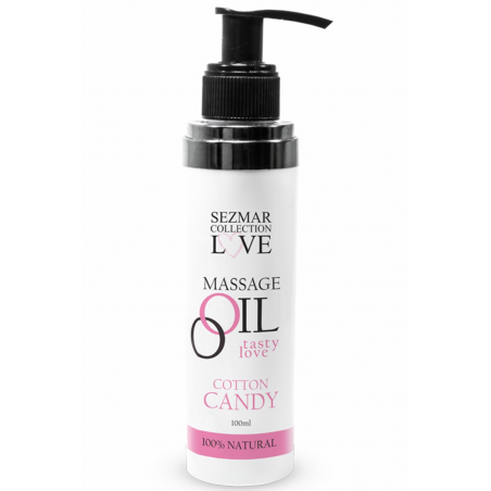 Huile de massage comestible Barbe à papa 100ml 100% naturelle  - SEZ053A