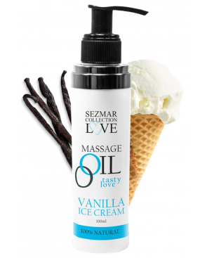 Huile de massage comestible Vanille glacée 100ml 100% naturelle - SEZ063A
