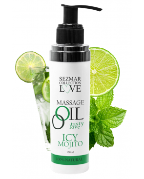 Huile de massage comestible mojito menthe 100ml 100% naturelle - SEZ005A
