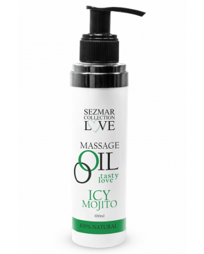 Huile de massage comestible mojito menthe 100ml 100% naturelle - SEZ005A
