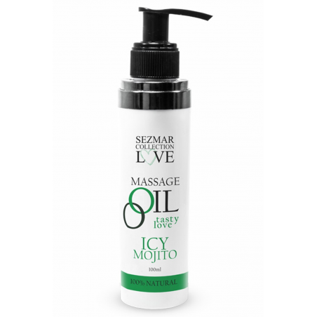 Huile de massage comestible mojito menthe 100ml 100% naturelle - SEZ005A