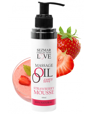 Huile de massage comestible mousse de fraise 100ml 100% naturelle - SEZ003A