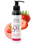 Huile de massage comestible mousse de fraise 100ml 100% naturelle - SEZ003A