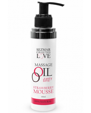 Huile de massage comestible mousse de fraise 100ml 100% naturelle - SEZ003A