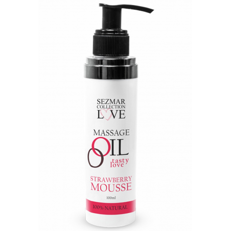 Huile de massage comestible mousse de fraise 100ml 100% naturelle - SEZ003A