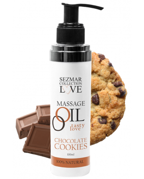 Huile de massage comestible cookie chocolat 100ml 100% naturelle - SEZ002A