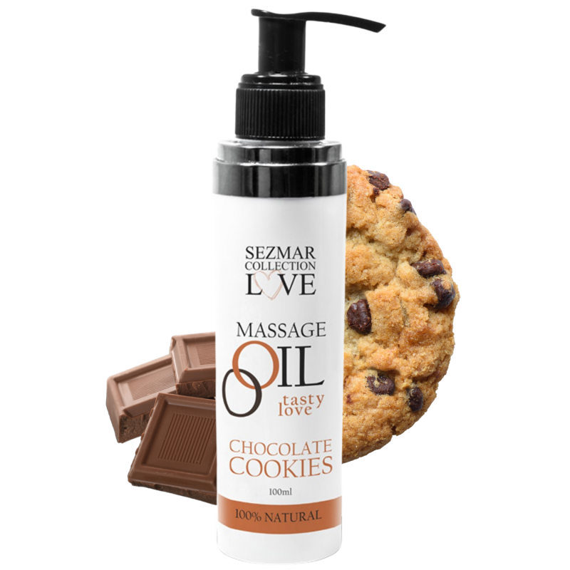 Huile de massage comestible cookie chocolat 100ml 100% naturelle - SEZ002A Huile de massage comestible cookie chocolat 100ml 100% naturelle - SEZ002A
