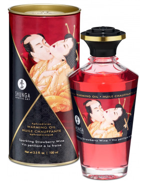Huile chauffante fraise vin pétillant  comestible 100ml - CC812008