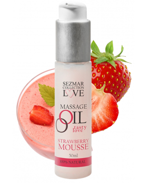 Huile de massage comestible mousse de fraise 50ml - SEZ003