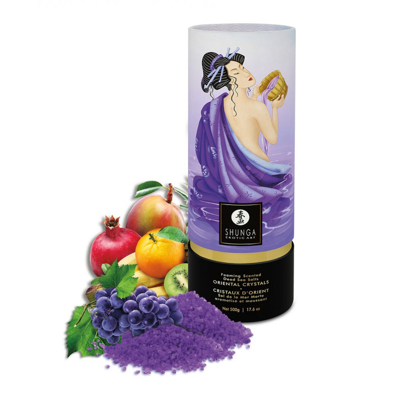 Sel de la mer morte aromatisé et moussant Fruits Exotiques 500 gr Shunga - CC7522 Sel de la mer morte aromatisé et moussant Fruits Exotiques 500 gr Shunga - CC7522